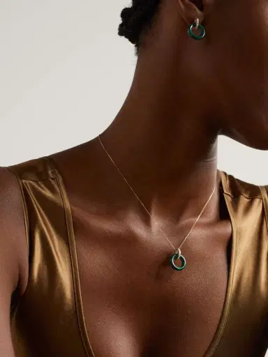 Mateo Donut 14-karat Gold, Malachite And Diamond Necklace | Thumbnail 5 Mateo Donut 14-karat Gold, Malachite And Diamond Necklace | Thumbnail 5