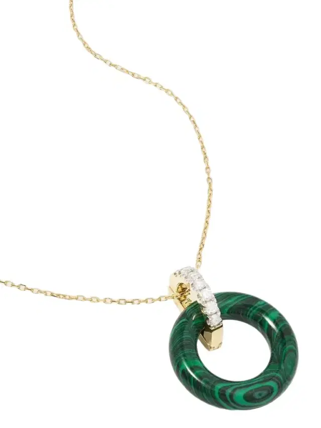 Donut 14-karat Gold, Malachite And Diamond Necklace Donut 14-karat Gold, Malachite And Diamond Necklace