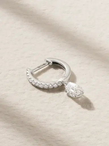 Anita Ko Huggies 18-karat White Gold Diamond Single Earring | Thumbnail 1