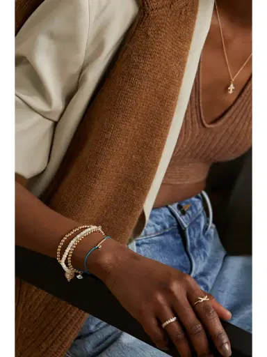 Sydney Evan Evil Eye 14-karat Gold, Cord And Enamel Bracelet | Thumbnail 2 Sydney Evan Evil Eye 14-karat Gold, Cord And Enamel Bracelet | Thumbnail 2