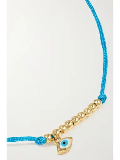 Sydney Evan Evil Eye 14-karat Gold, Cord And Enamel Bracelet | Thumbnail 4 Sydney Evan Evil Eye 14-karat Gold, Cord And Enamel Bracelet | Thumbnail 4