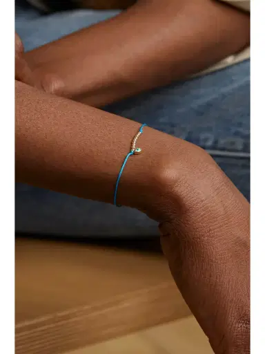 Sydney Evan Evil Eye 14-karat Gold, Cord And Enamel Bracelet | Thumbnail 5 Sydney Evan Evil Eye 14-karat Gold, Cord And Enamel Bracelet | Thumbnail 5
