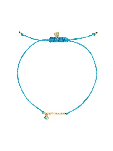 Sydney Evan Evil Eye 14-karat Gold, Cord And Enamel Bracelet | Thumbnail 1 Sydney Evan Evil Eye 14-karat Gold, Cord And Enamel Bracelet | Thumbnail 1