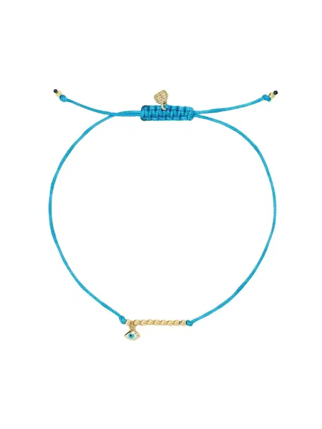 Sydney Evan Evil Eye 14-karat Gold, Cord And Enamel Bracelet