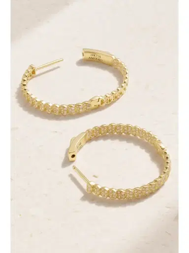 Anita Ko Luna Large 18-karat Gold Diamond Hoop Earrings | Thumbnail 3 Anita Ko Luna Large 18-karat Gold Diamond Hoop Earrings | Thumbnail 3