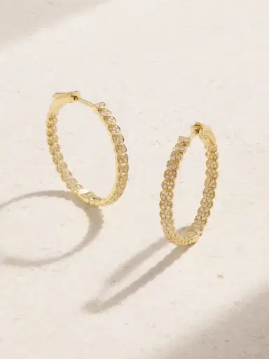 Anita Ko Luna Large 18-karat Gold Diamond Hoop Earrings | Thumbnail 1 Anita Ko Luna Large 18-karat Gold Diamond Hoop Earrings | Thumbnail 1