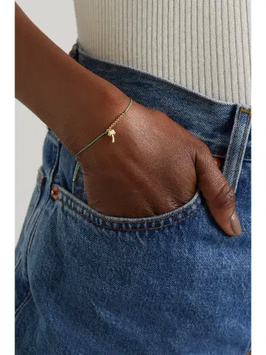 Sydney Evan Palm Tree 14-karat Gold Cord Bracelet | Thumbnail 2