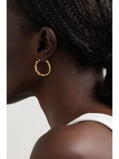 Anita Ko Bamboo 18-karat Gold Hoop Earrings | Thumbnail 2