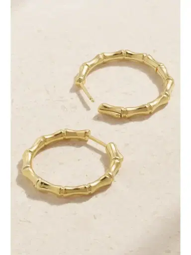 Anita Ko Bamboo 18-karat Gold Hoop Earrings | Thumbnail 3