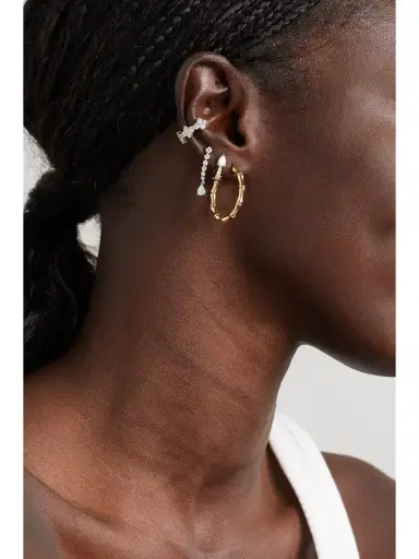 Anita Ko Bamboo 18-karat Gold Hoop Earrings | Thumbnail 4