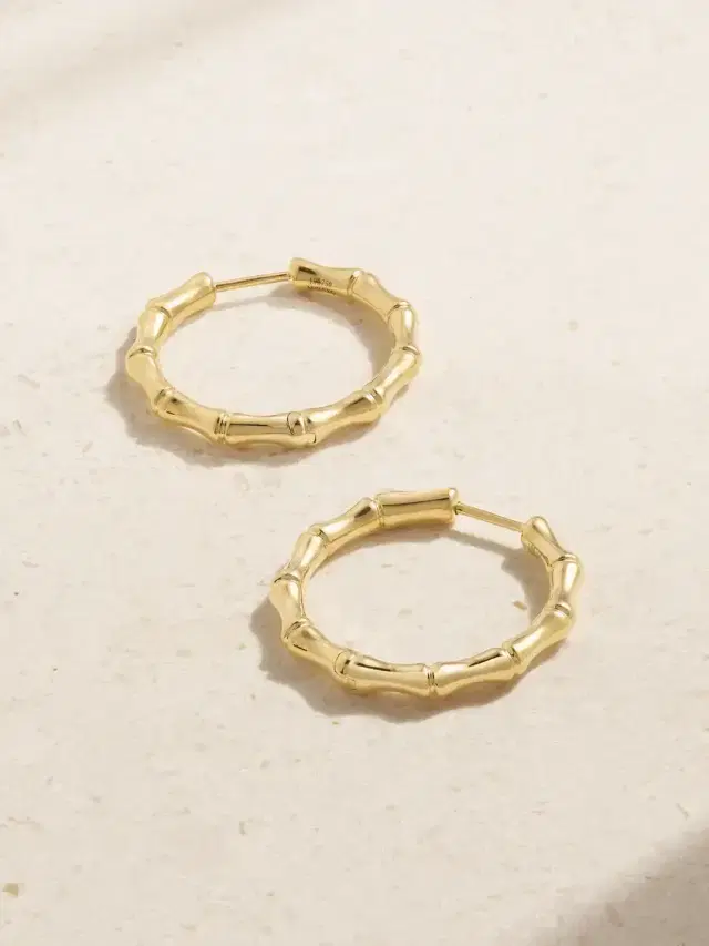 Bamboo 18-karat Gold Hoop Earrings