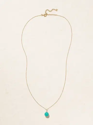 Mateo 14-karat Gold, Turquoise And Diamond Necklace | Thumbnail 4