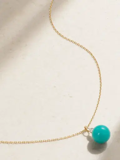 Mateo 14-karat Gold, Turquoise And Diamond Necklace | Thumbnail 1