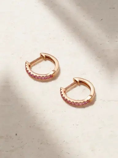 Anita Ko Huggies 18-karat Rose Gold Sapphire Earrings | Thumbnail 1 Anita Ko Huggies 18-karat Rose Gold Sapphire Earrings | Thumbnail 1
