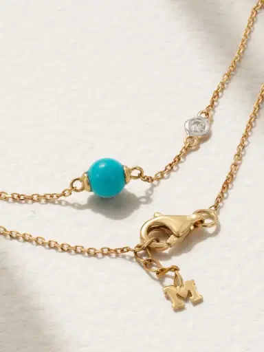 Mateo Dot 14-karat Gold, Turquoise And Diamond Bracelet | Thumbnail 3 Mateo Dot 14-karat Gold, Turquoise And Diamond Bracelet | Thumbnail 3