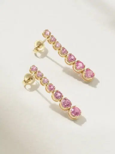 Jennifer Meyer Small Graduated 18-karat Gold Sapphire Earrings | Thumbnail 1 Jennifer Meyer Small Graduated 18-karat Gold Sapphire Earrings | Thumbnail 1