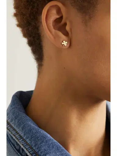 Jennifer Meyer Mini Clover 18-karat Gold Earrings | Thumbnail 2