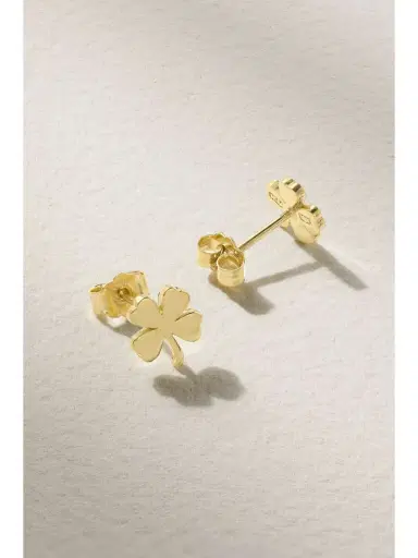 Jennifer Meyer Mini Clover 18-karat Gold Earrings | Thumbnail 3