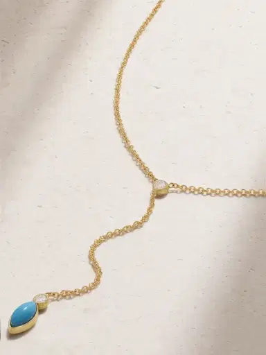 Jennifer Meyer 18-karat Gold, Turquoise And Diamond Necklace | Thumbnail 1 Jennifer Meyer 18-karat Gold, Turquoise And Diamond Necklace | Thumbnail 1