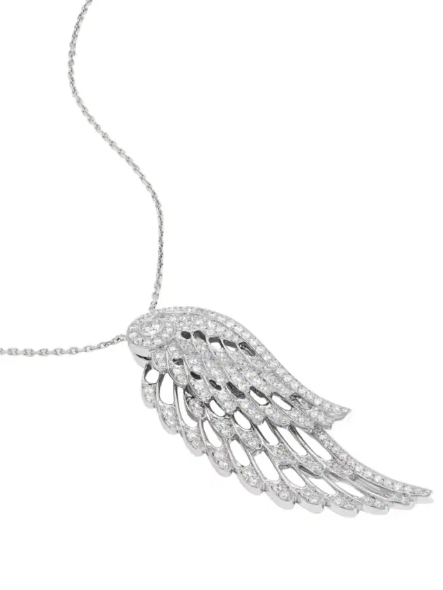 Wings Embrace 18-karat White Gold Diamond Necklace