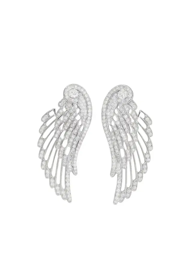 Garrard Wings Embrace 18-karat White Gold Diamond Earrings