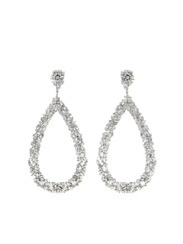 Suzanne Kalan 18-karat White Gold Diamond Earrings