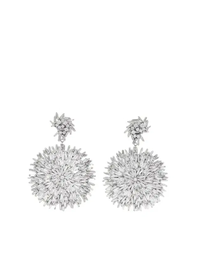 Suzanne Kalan 18-karat White Gold Diamond Earrings