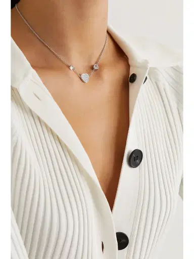 Chopard Happy Hearts 18-karat White Gold Diamond Necklace | Thumbnail 2 Chopard Happy Hearts 18-karat White Gold Diamond Necklace | Thumbnail 2
