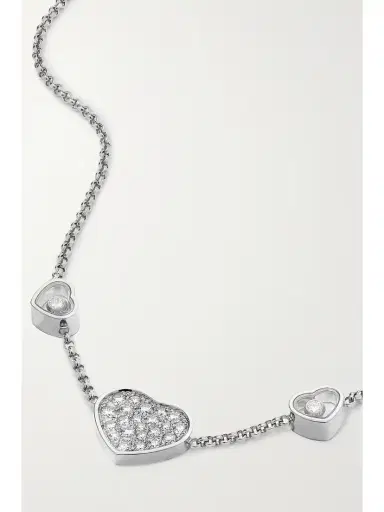 Chopard Happy Hearts 18-karat White Gold Diamond Necklace | Thumbnail 4 Chopard Happy Hearts 18-karat White Gold Diamond Necklace | Thumbnail 4
