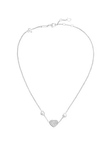 Chopard Happy Hearts 18-karat White Gold Diamond Necklace | Thumbnail 1 Chopard Happy Hearts 18-karat White Gold Diamond Necklace | Thumbnail 1