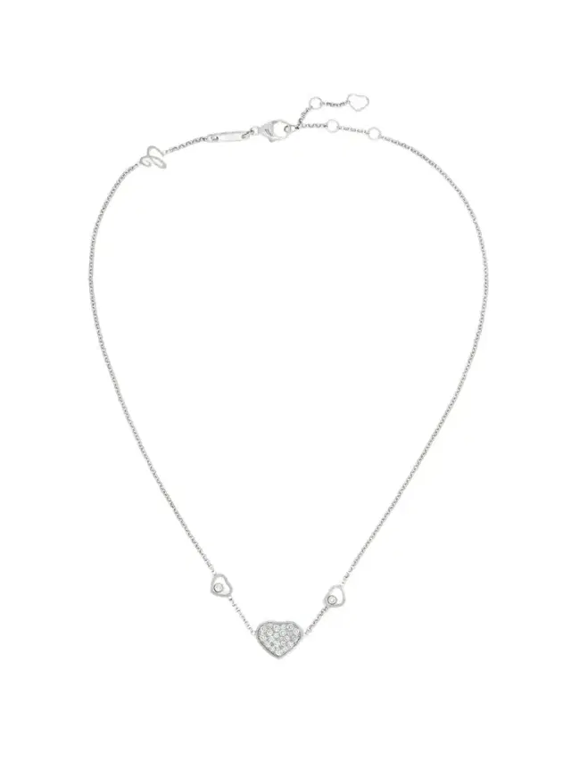 Chopard Happy Hearts 18-karat White Gold Diamond Necklace