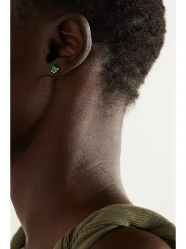 Suzanne Kalan 18-karat Gold Emerald Earrings | Thumbnail 2