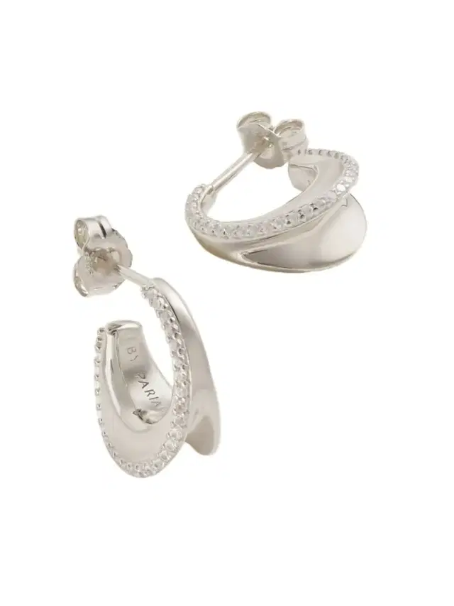 By Pariah O Huggies Mini Recycled Sterling Silver Sapphire Hoop Earrings