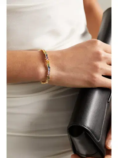 Suzanne Kalan 18-karat Gold Sapphire Cuff | Thumbnail 2