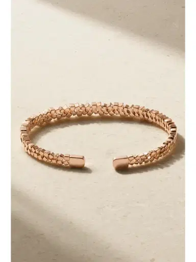 Suzanne Kalan 18-karat Rose Gold Diamond Bangle | Thumbnail 3
