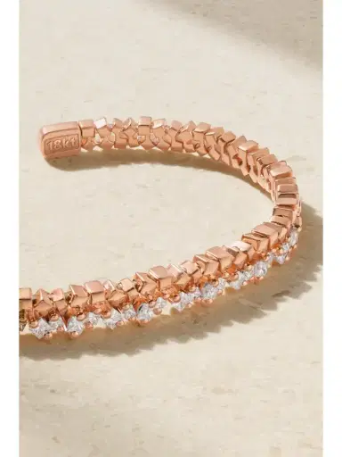 Suzanne Kalan 18-karat Rose Gold Diamond Bangle | Thumbnail 4