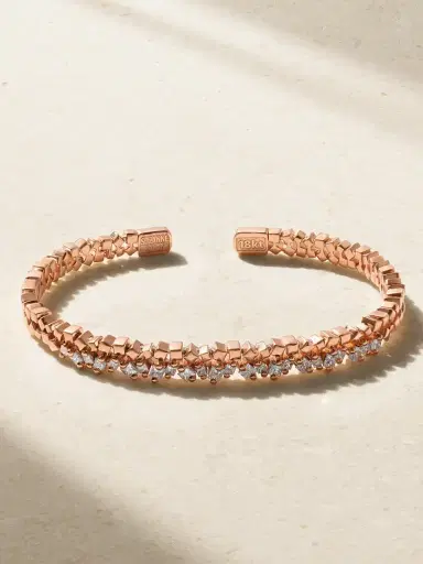 Suzanne Kalan 18-karat Rose Gold Diamond Bangle | Thumbnail 1