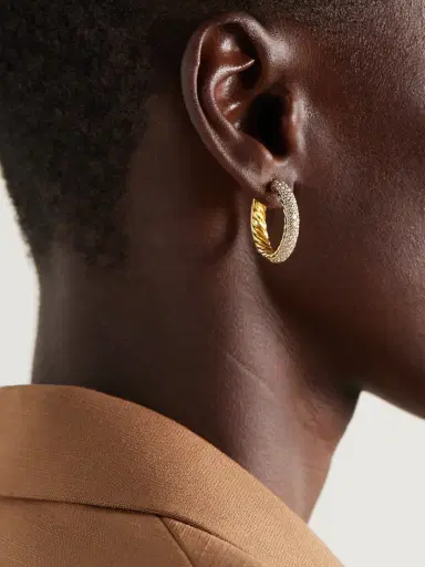 David Yurman Dy Mercer™ 18-karat Gold Diamond Hoop Earrings | Thumbnail 2