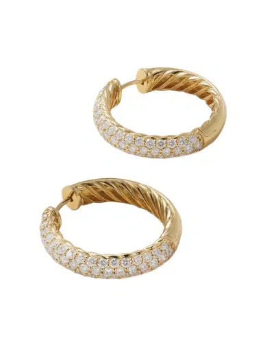 David Yurman Dy Mercer™ 18-karat Gold Diamond Hoop Earrings | Thumbnail 1