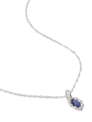 Bleue Burnham + Net Sustain Mini Bamboo Recycled Sterling Silver Laboratory-grown Sapphire Necklace | Thumbnail 1