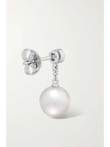 Mikimoto 18-karat White Gold, Pearl And Diamond Earrings | Thumbnail 3