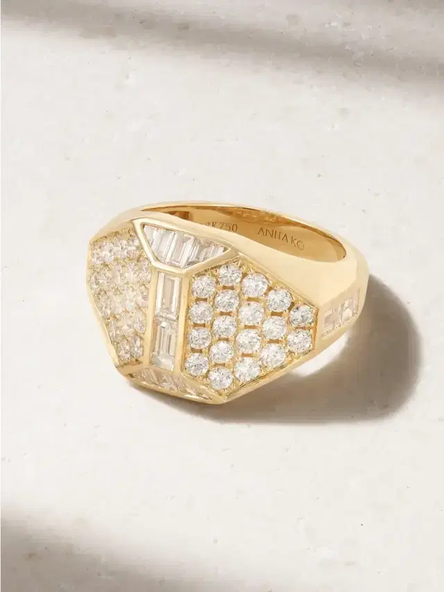 Anita Ko Hive 18-karat Gold Diamond Ring