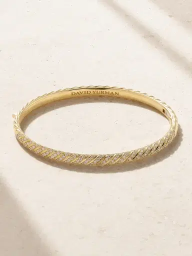 David Yurman Sculpted Cable 18-karat Gold Diamond Bangle | Thumbnail 1 David Yurman Sculpted Cable 18-karat Gold Diamond Bangle | Thumbnail 1