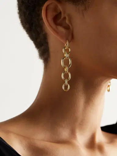 David Yurman Dy Mercer™ 18-karat Gold Diamond Earrings | Thumbnail 2
