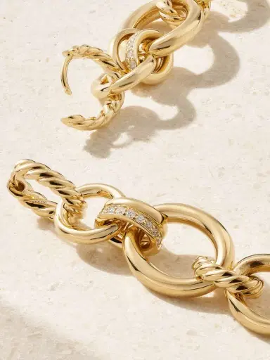 David Yurman Dy Mercer™ 18-karat Gold Diamond Earrings | Thumbnail 3