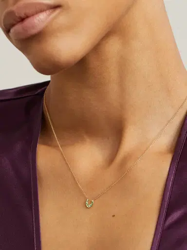 Jennifer Meyer Mini Horseshoe 18-karat Gold Emerald Necklace | Thumbnail 2 Jennifer Meyer Mini Horseshoe 18-karat Gold Emerald Necklace | Thumbnail 2