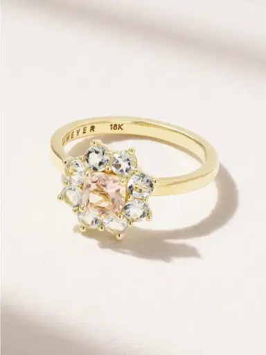 Jennifer Meyer Small 18-karat Gold, Aquamarine And Morganite Ring | Thumbnail 1 Jennifer Meyer Small 18-karat Gold, Aquamarine And Morganite Ring | Thumbnail 1