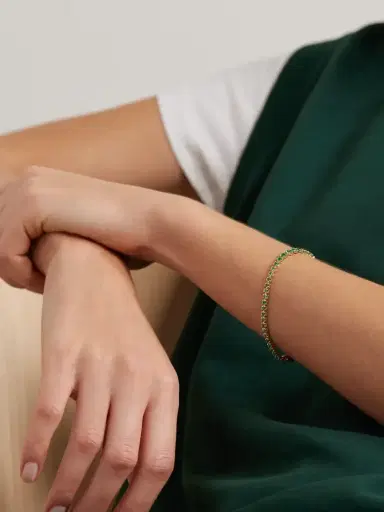 Jennifer Meyer 18-karat Gold Emerald Tennis Bracelet | Thumbnail 2