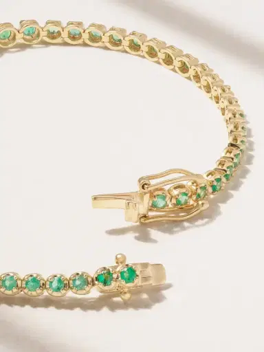 Jennifer Meyer 18-karat Gold Emerald Tennis Bracelet | Thumbnail 3