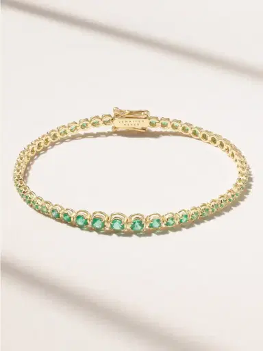 Jennifer Meyer 18-karat Gold Emerald Tennis Bracelet | Thumbnail 1